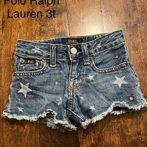 Polo by Ralph Lauren Blue Star toddler Girls Jean Shorts size 3t